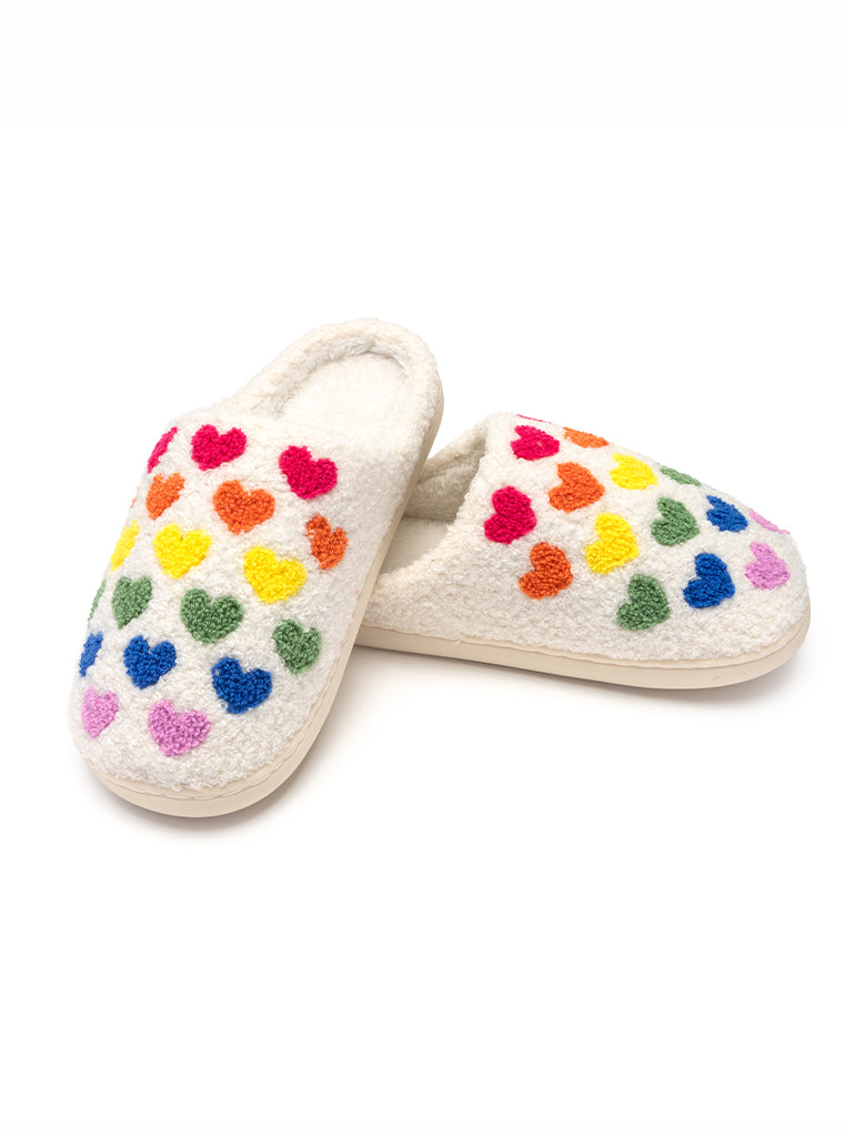 Living Royal Rainbow Heart Slippers