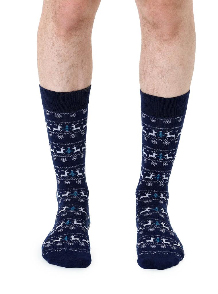 Living Royal Reindeer Mens Bamboo Crew Socks