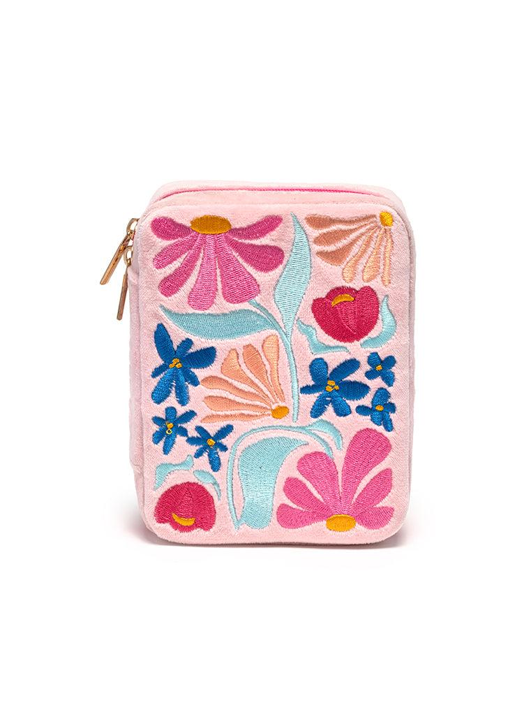 living royal Retro Flower Jewelry Zip Case