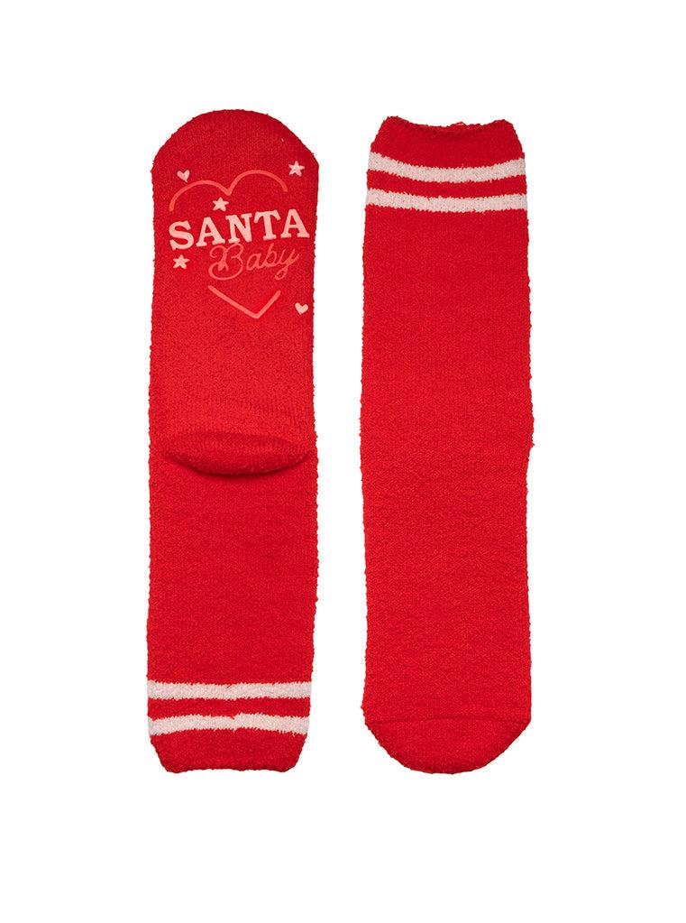 Living Royal Santa Baby Fuzzy Crew Socks