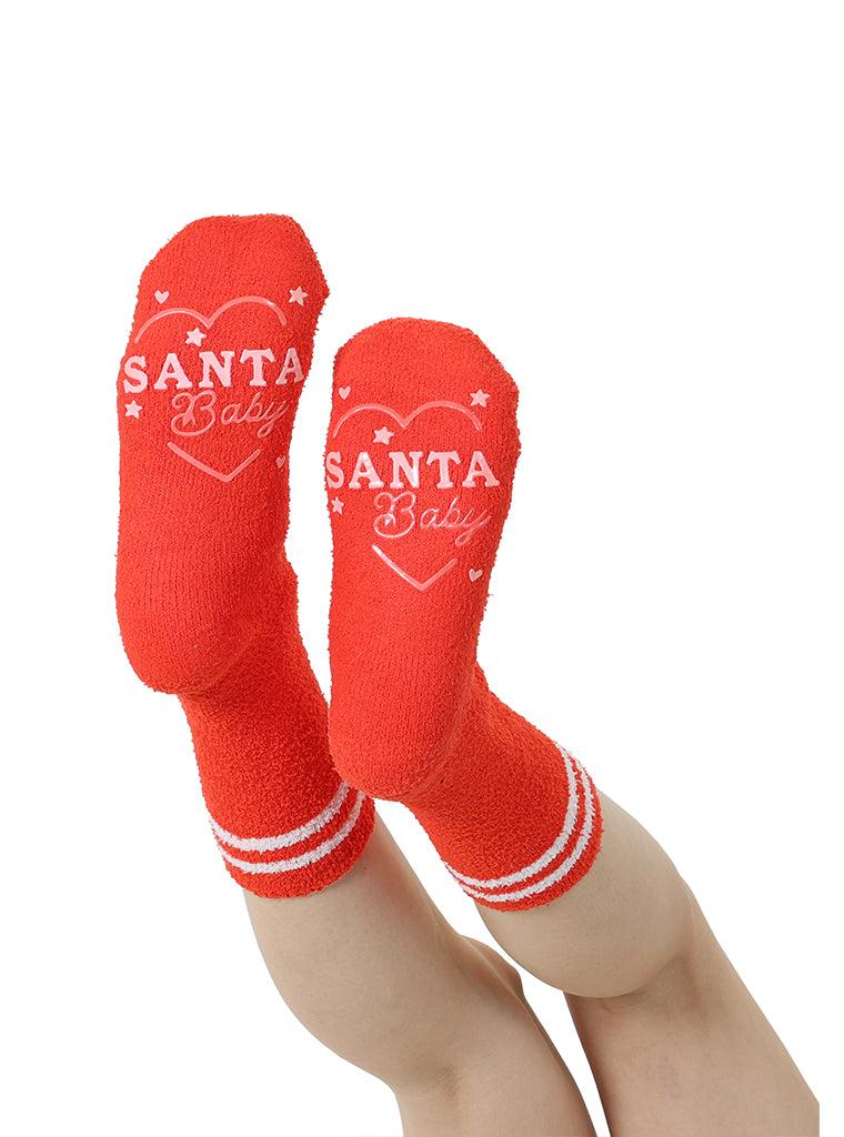 living royal Santa Baby Fuzzy Crew Socks