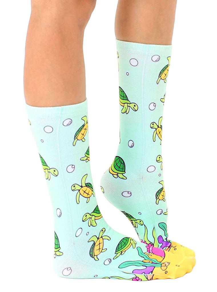 Living Royal Sea Turtle Crew Socks