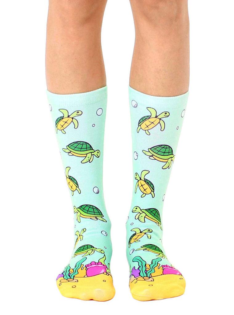 living royal Sea Turtle Crew Socks