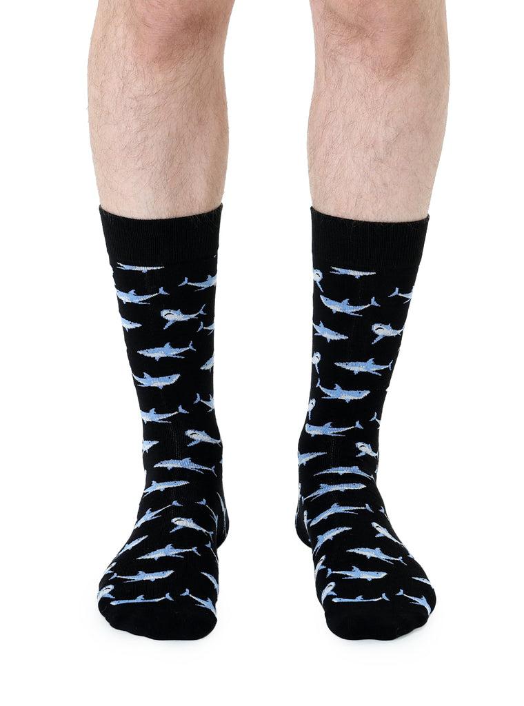 Living Royal Shark Mens Bamboo Crew Socks