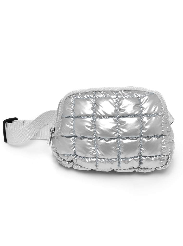 living royal Silver Puffer Belt Bag