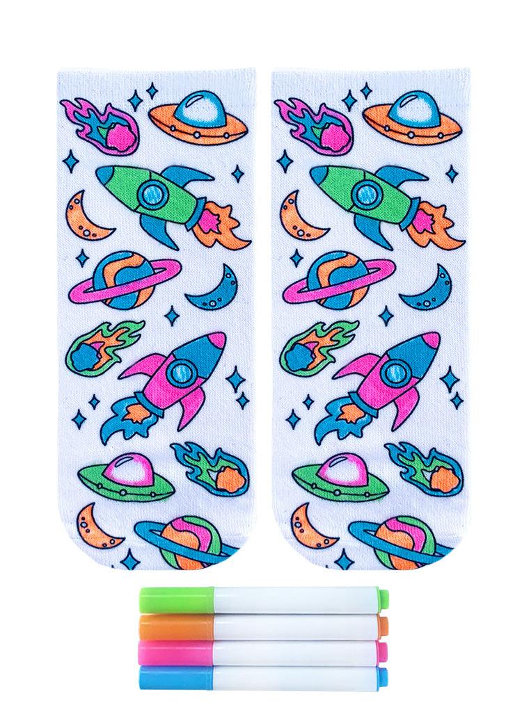 Living Royal Space Adventure Coloring Socks
