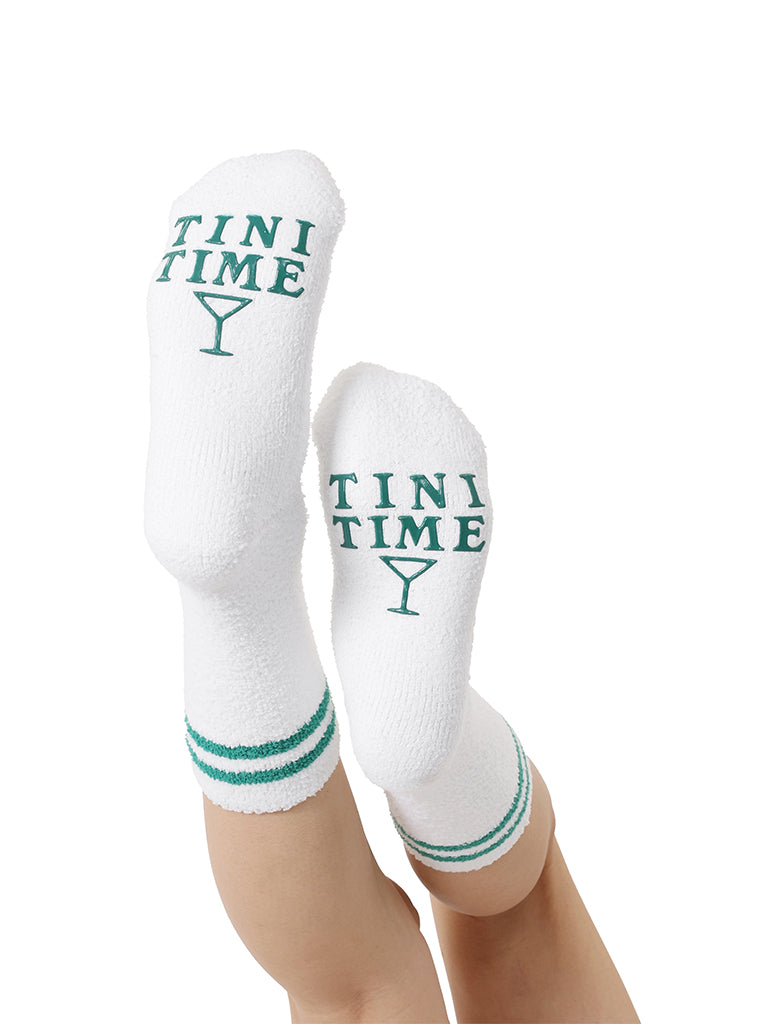 living royal Tini Time Fuzzy Crew Socks
