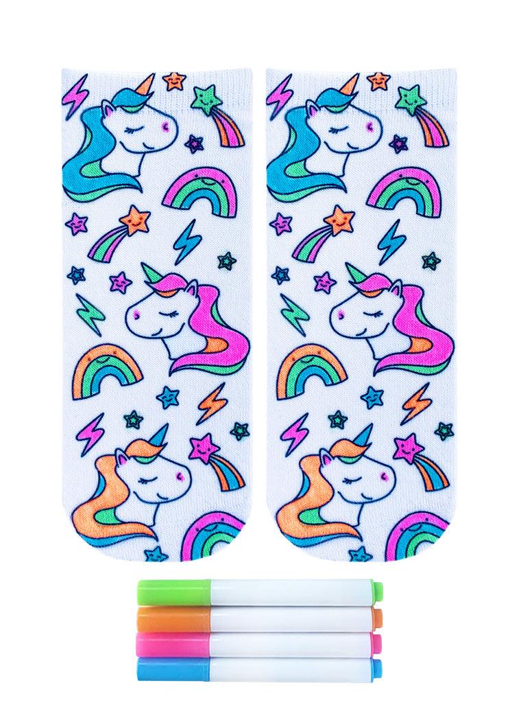 Living Royal Unicorn Galaxy Coloring Socks