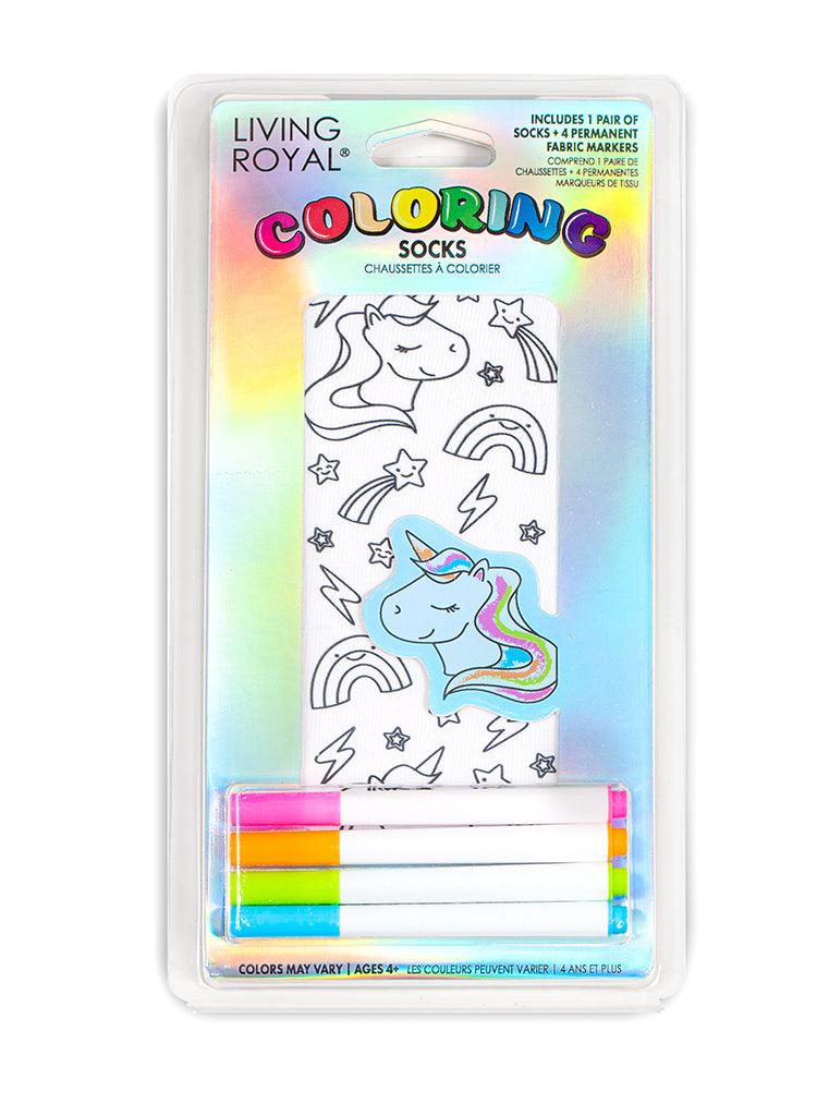 living royal Unicorn Galaxy Coloring Socks