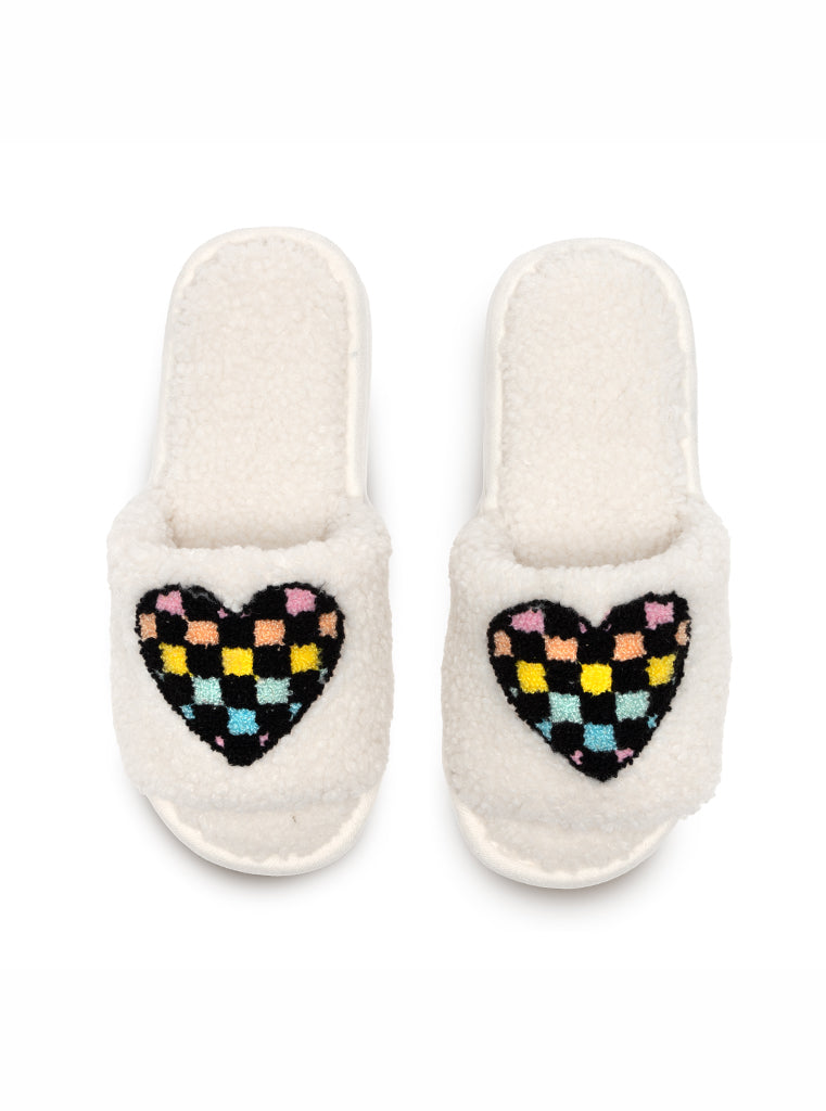 living royal White Retro Heart Slides