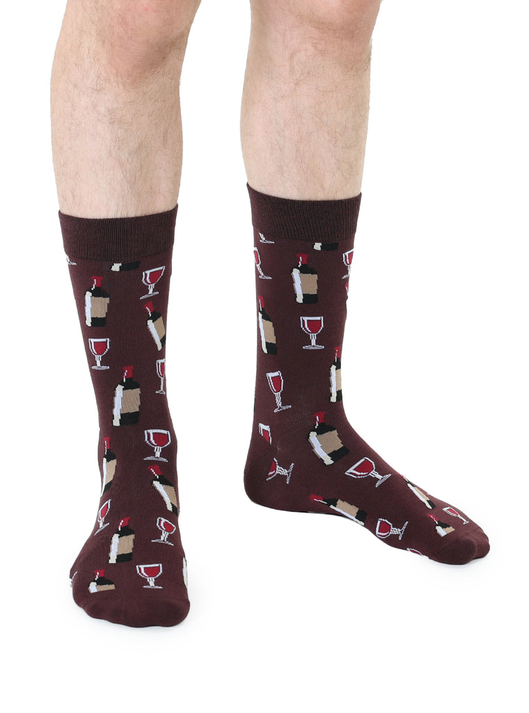 living royal Wine Mens Bamboo Crew Socks