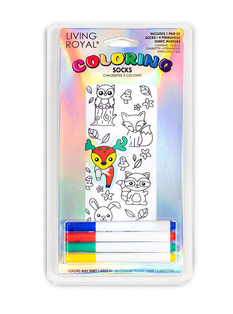 living royal Woodland Animal Coloring Sock