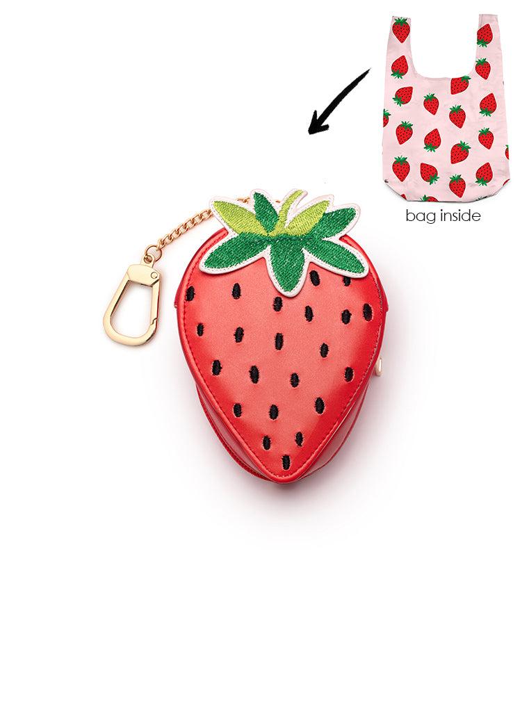 Living Royal Strawberry 2 In 1 Bag Charm + Shopper Bag