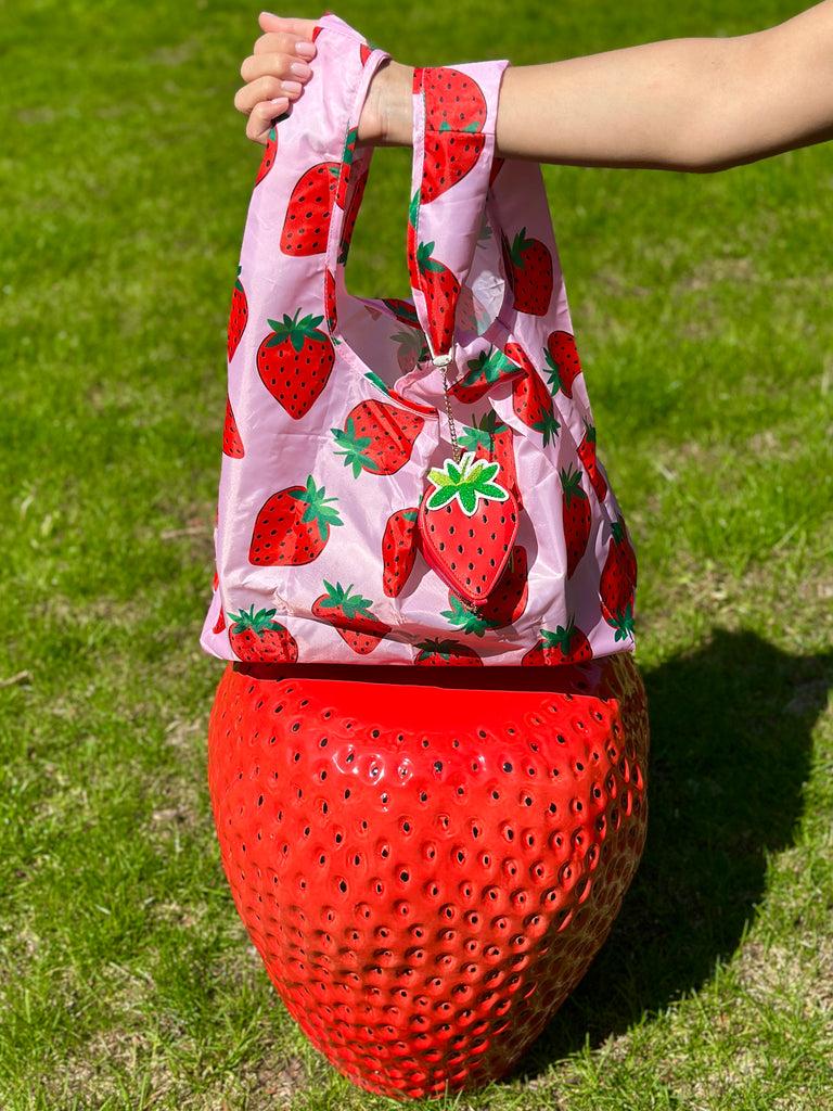 living royal Strawberry 2 in 1 Bag Charm + Shopper Bag