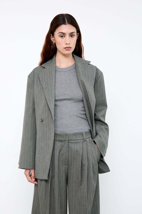 Livthelabel CAMILLE PANTS | Green Pinstripes