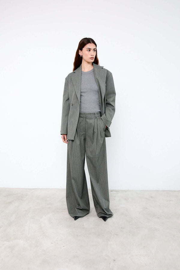 livthelabel CAMILLE PANTS | Green pinstripes
