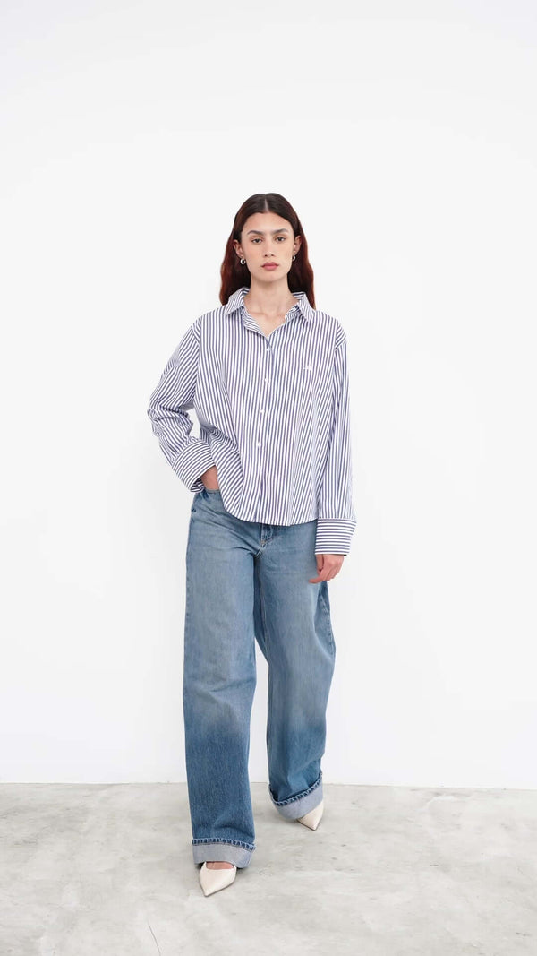 Livthelabel ELLE SHIRT | Blue Striped