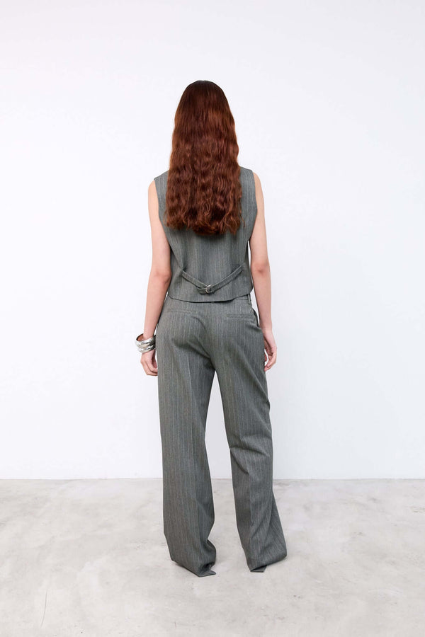 Livthelabel HOPE GILET | Green Pinstripes