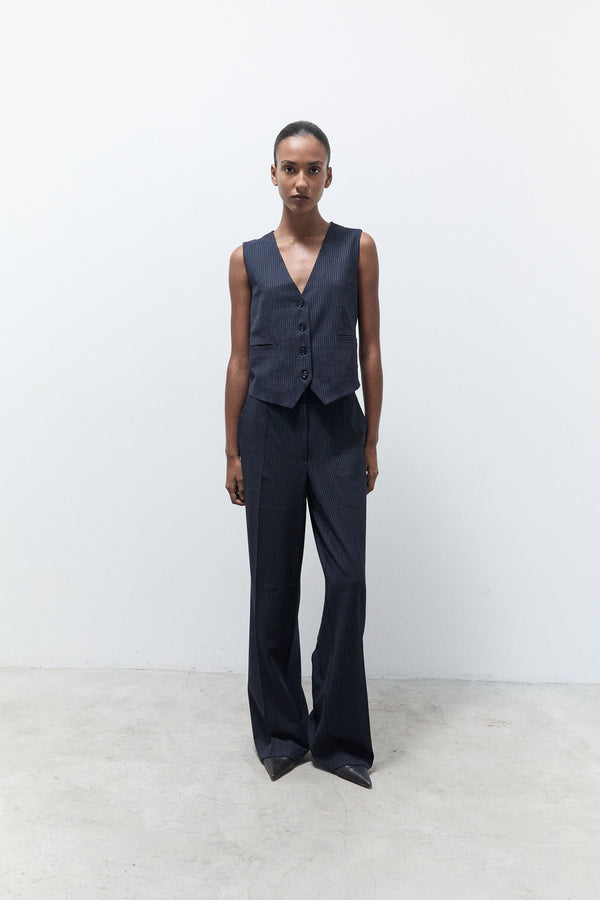 livthelabel HOPE GILET | MARINE PINSTRIPE
