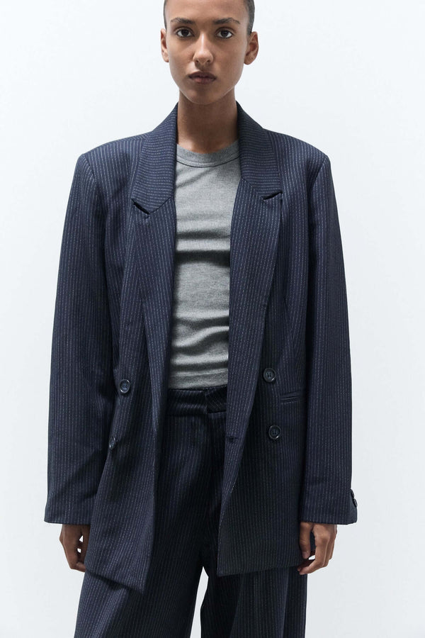 Livthelabel INDY BLAZER | MARINE PINSTRIPE