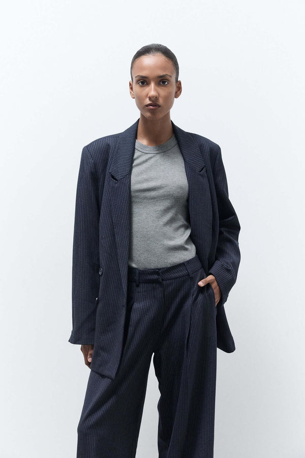 Livthelabel INDY BLAZER | MARINE PINSTRIPE
