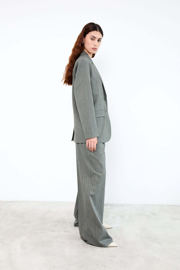 Livthelabel LOGAN PANTS | Green Pinstripes