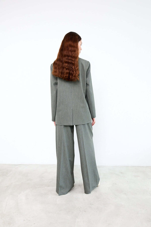 Livthelabel LOGAN PANTS | Green Pinstripes