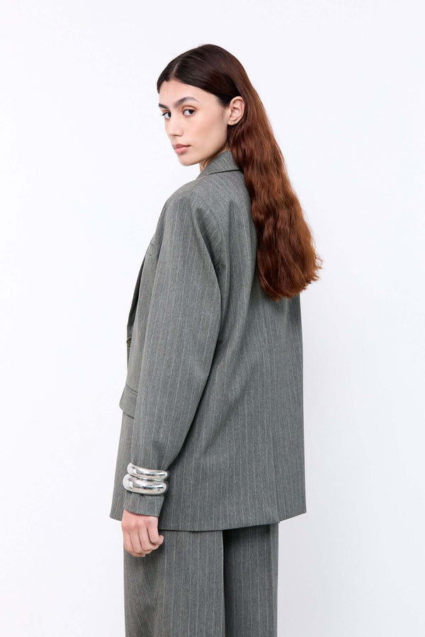 Livthelabel MILLIE BLAZER | Green Pinstripes