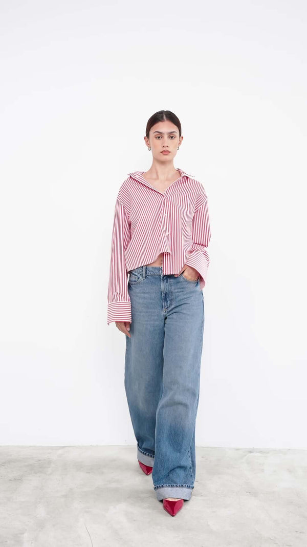 Livthelabel PIPPA SHIRT | Red Striped