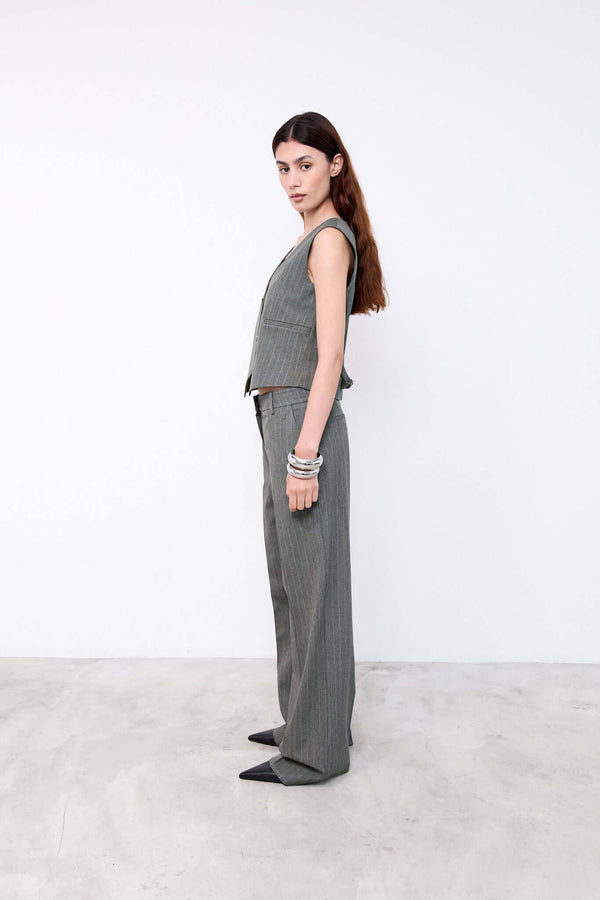 Livthelabel POPPY PANTS | Green Pinstripes