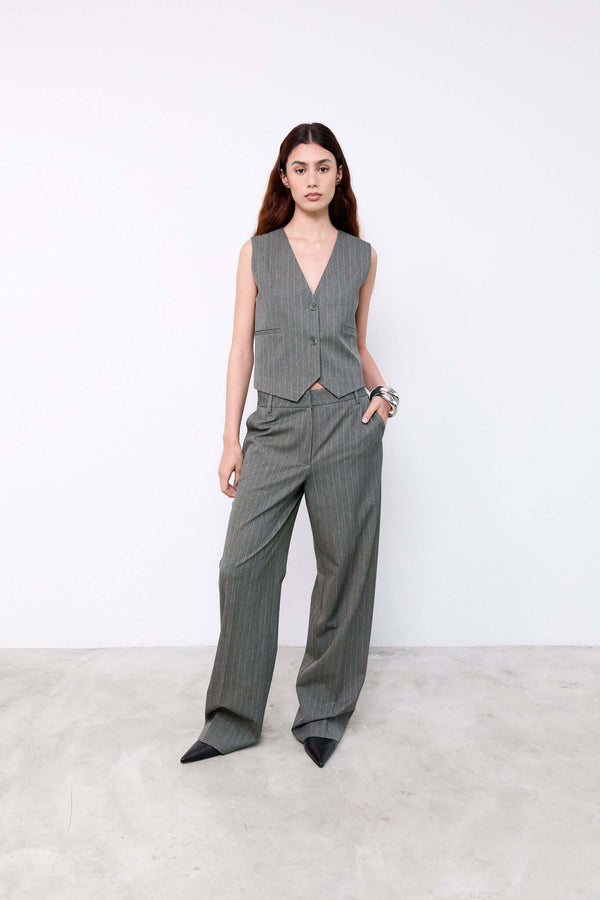livthelabel POPPY PANTS | Green pinstripes