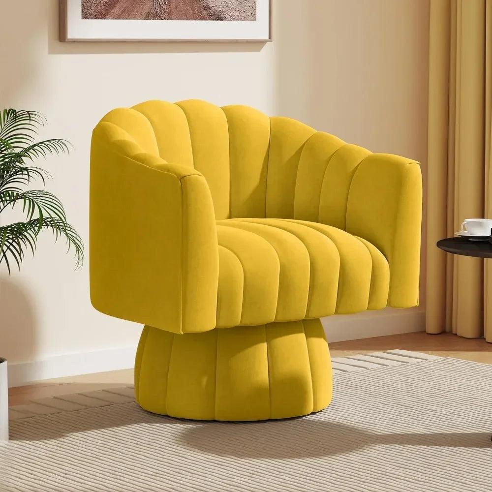 Lixra 360-Degree Rotatable Line Design Comfy Accent Chair