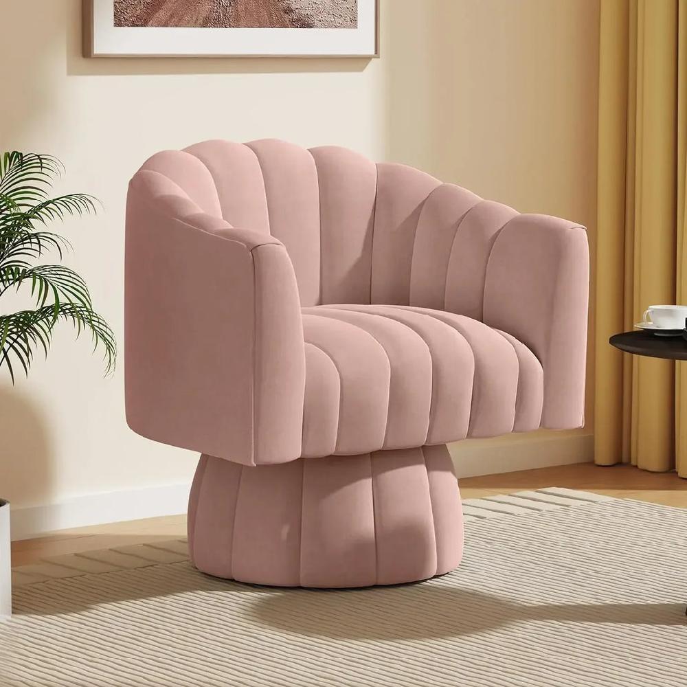 lixra 360-Degree Rotatable Line Design Comfy Accent Chair