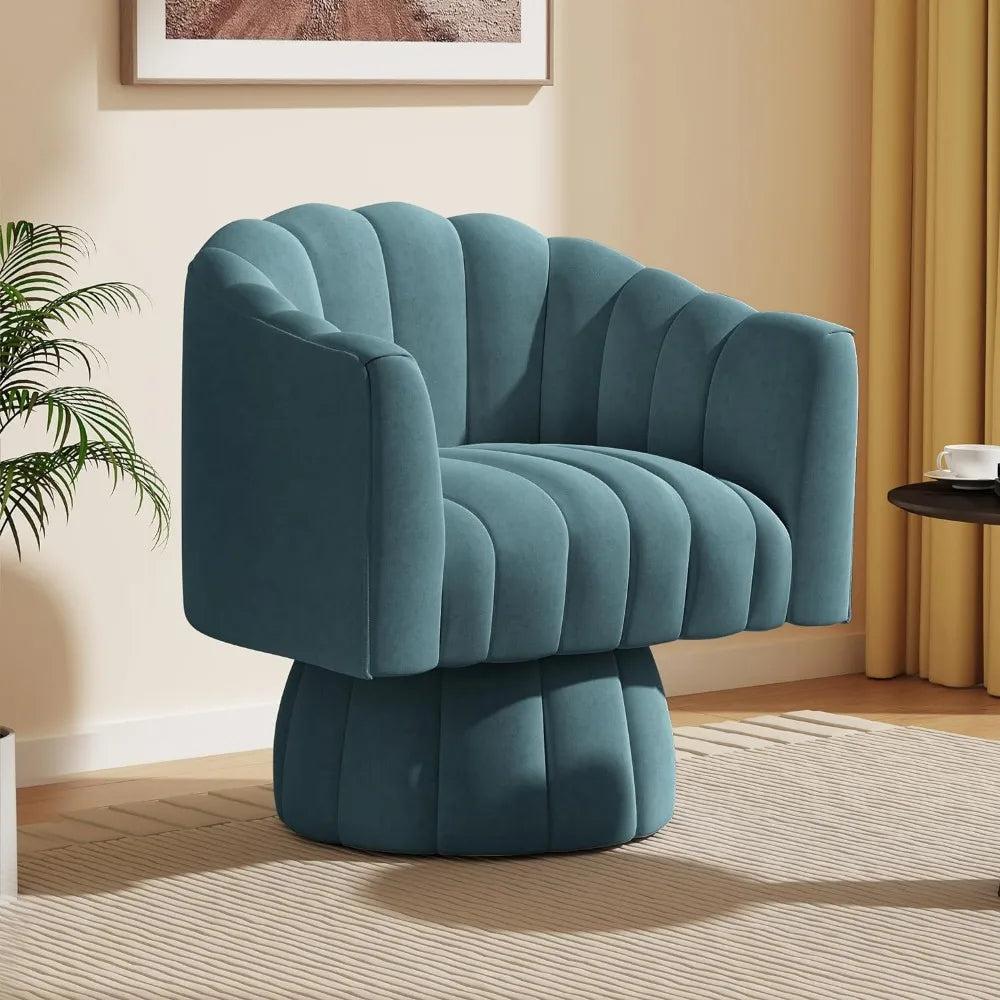 Lixra 360° Swivel Elegance Velvet Fabric Accent Chair