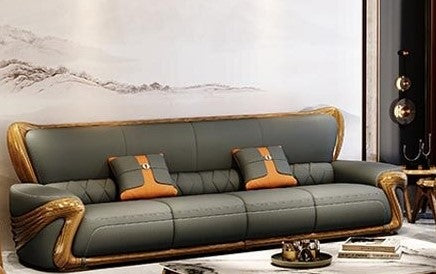 Lixra 4-Seater Genuine Leather Upholstery European Sofa