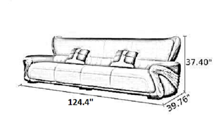 Lixra 4-Seater Genuine Leather Upholstery European Sofa