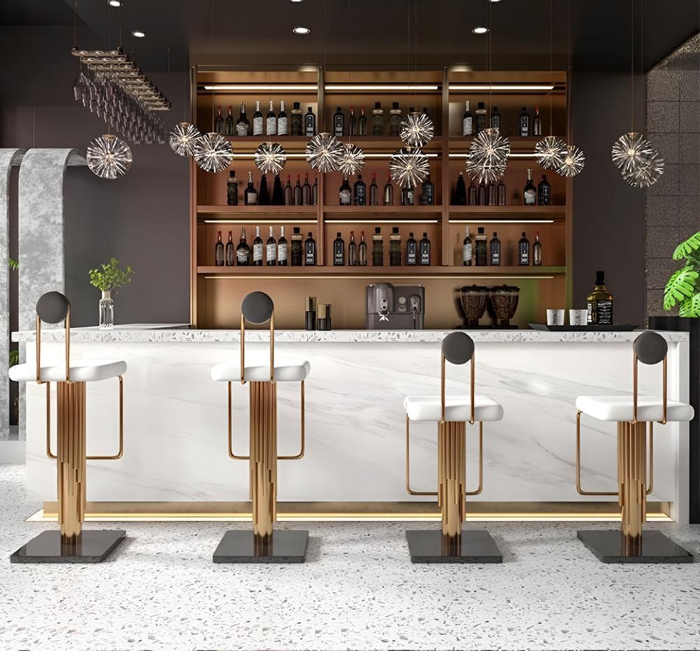 Lixra Adjustable Candid Leather High Raised Barstools Set