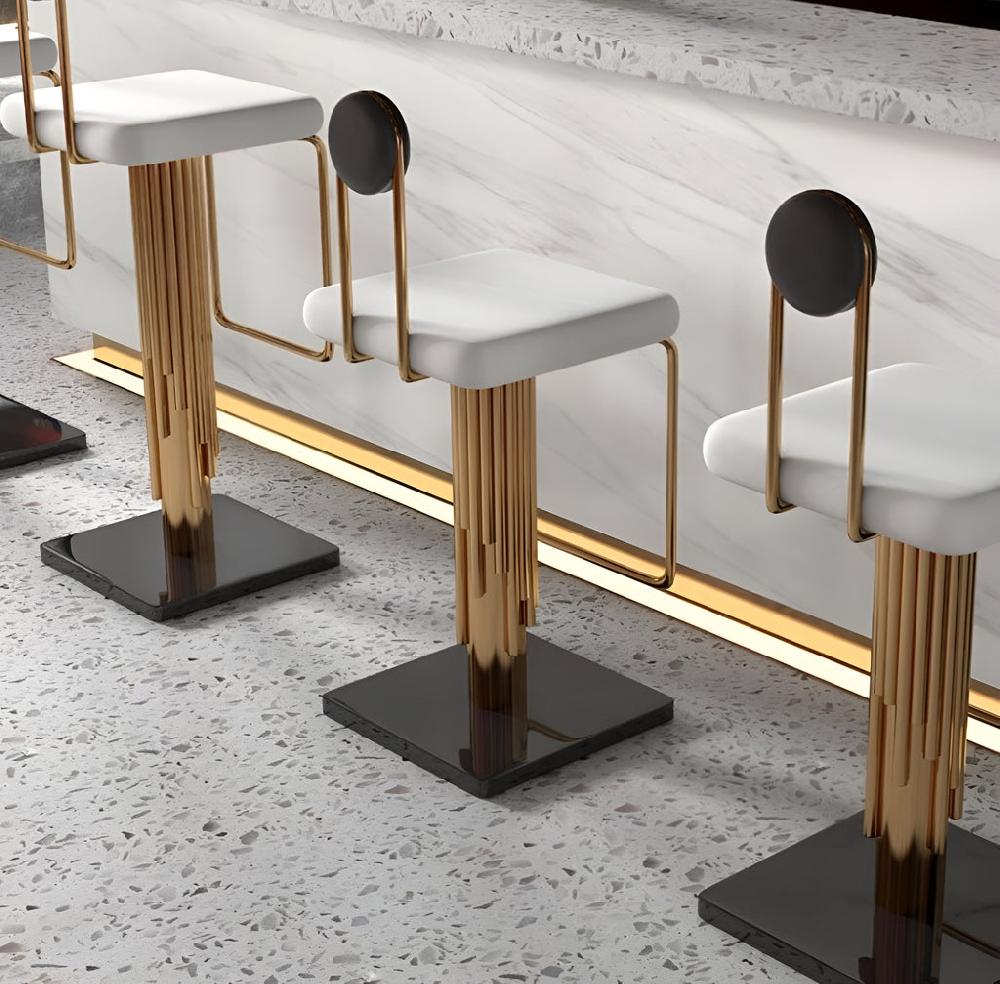 Lixra Adjustable Candid Leather High Raised Barstools Set