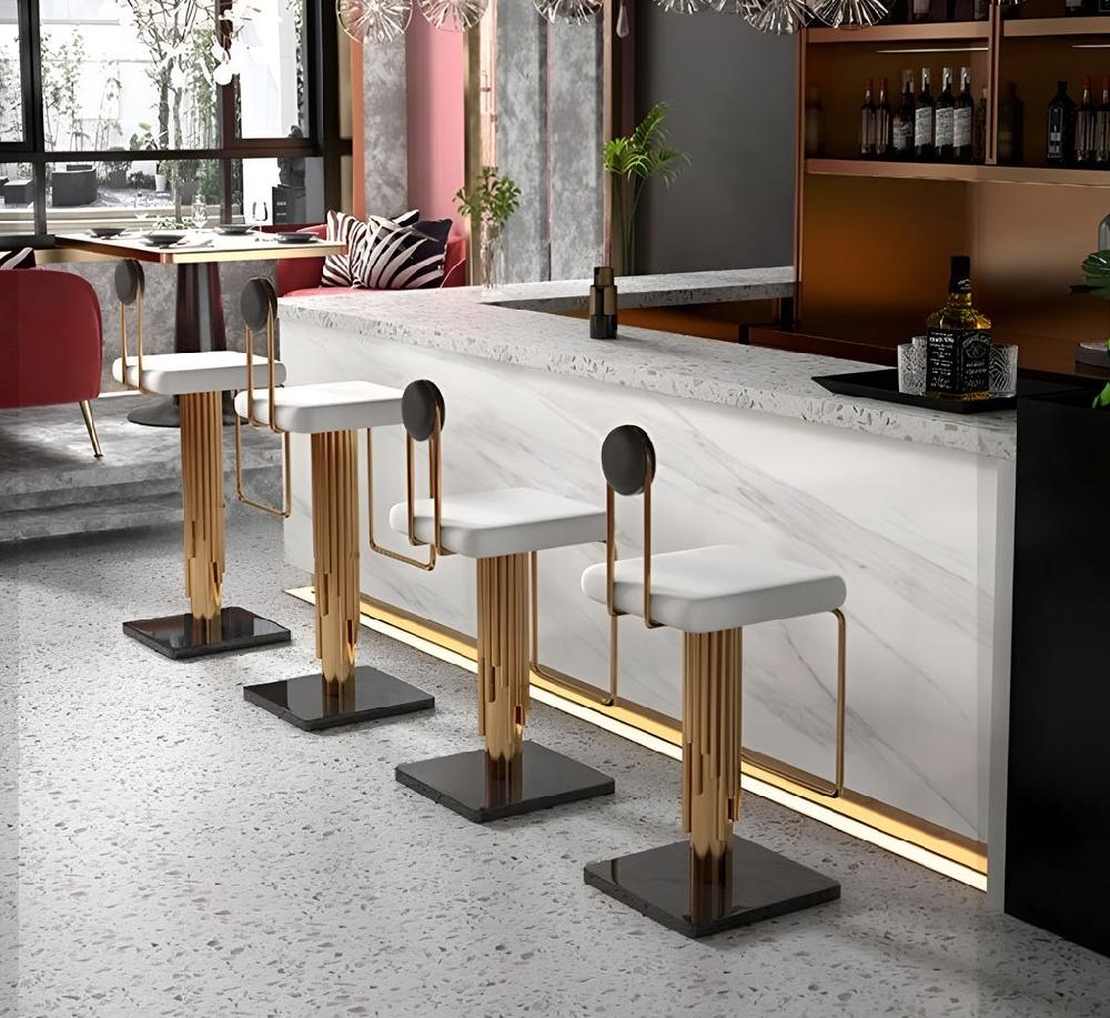 lixra Adjustable Candid Leather High Raised Barstools Set