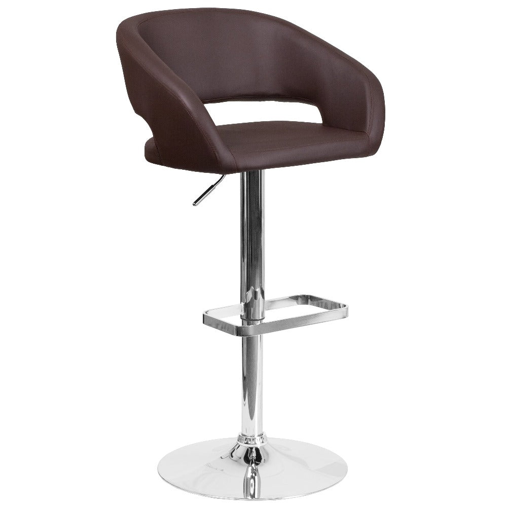 Lixra Adjustable Leather Upholstered Bar Stool Set Of 3