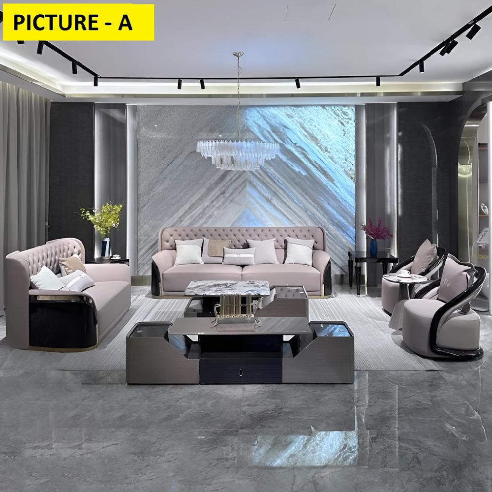 Lixra Aesthetic Tufted Leather Cozy Luxury Sofa Set