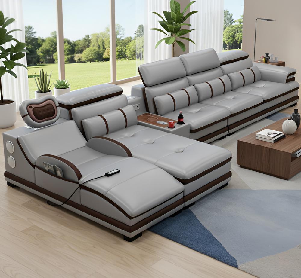 Lixra Astounding Modern Multi-functional Leather Sectional Sofa