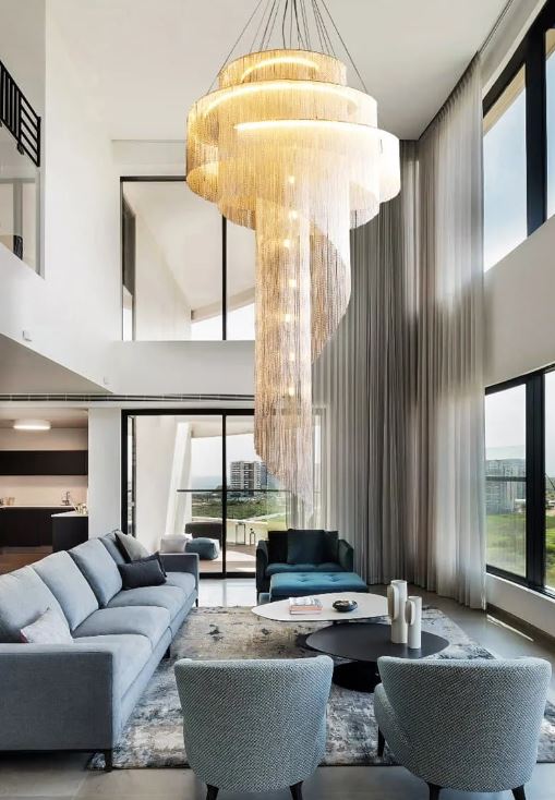 Lixra Asymmetric LED Chandelier With Aluminum Chains