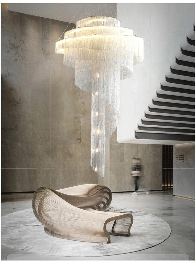 Lixra Asymmetric LED Chandelier With Aluminum Chains