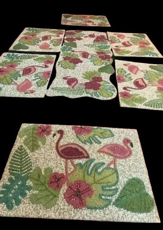 lixra Beaded Beautiful Table Runner With 2 Place Mats