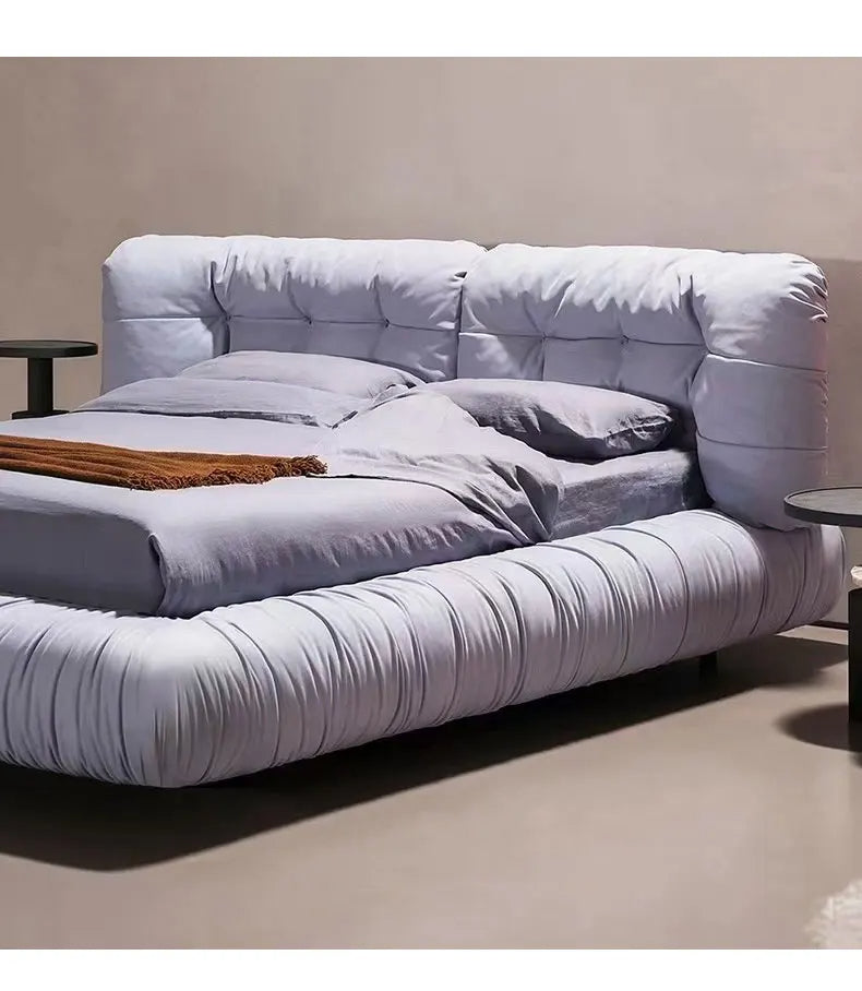 Lixra Bewitching Design Velvet Fabric Upholstered Bed