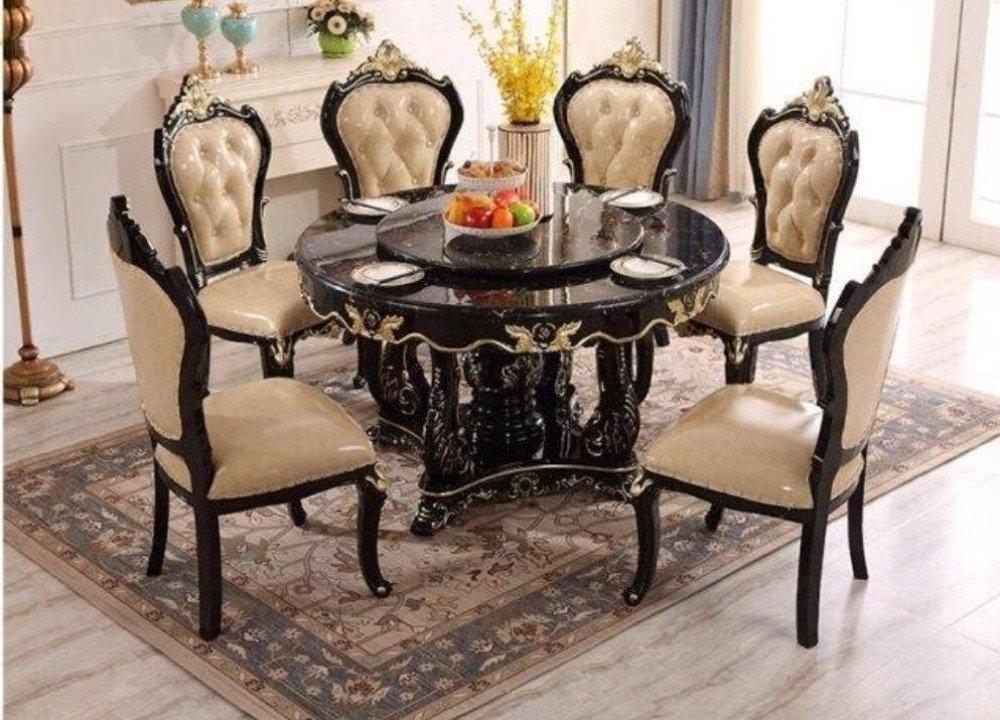 Lixra Brusten Luxurious European Marble Dining Table Set