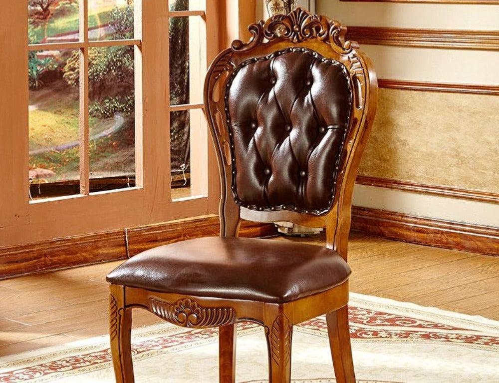 Lixra Brusten Round European Wooden Dining Table Set