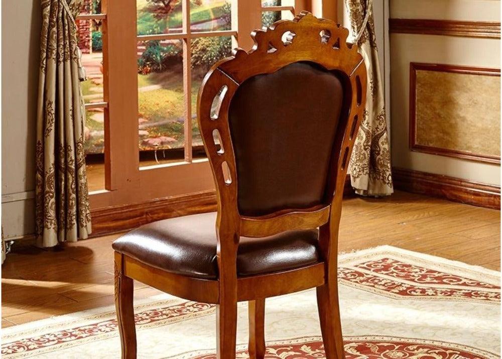 Lixra Brusten Round European Wooden Dining Table Set