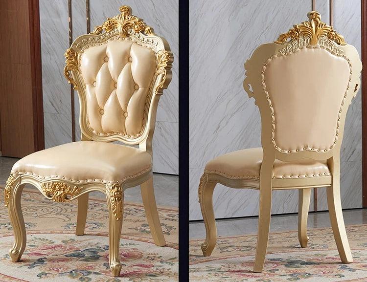 Lixra Brusten Wooden Carved European Dining Table Set